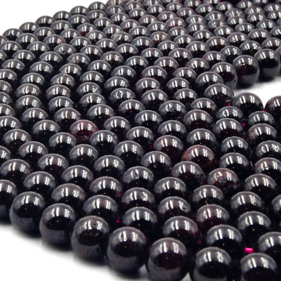 Red Garnet Beads | Smooth Garnet Round Shaped Beads | 6mm 8mm 10mm