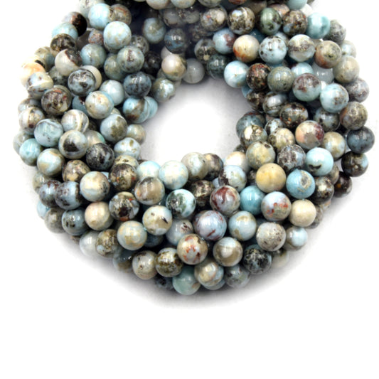 Larimar Beads | Smooth Larimar Round Beads | 6mm 8mm 10mm