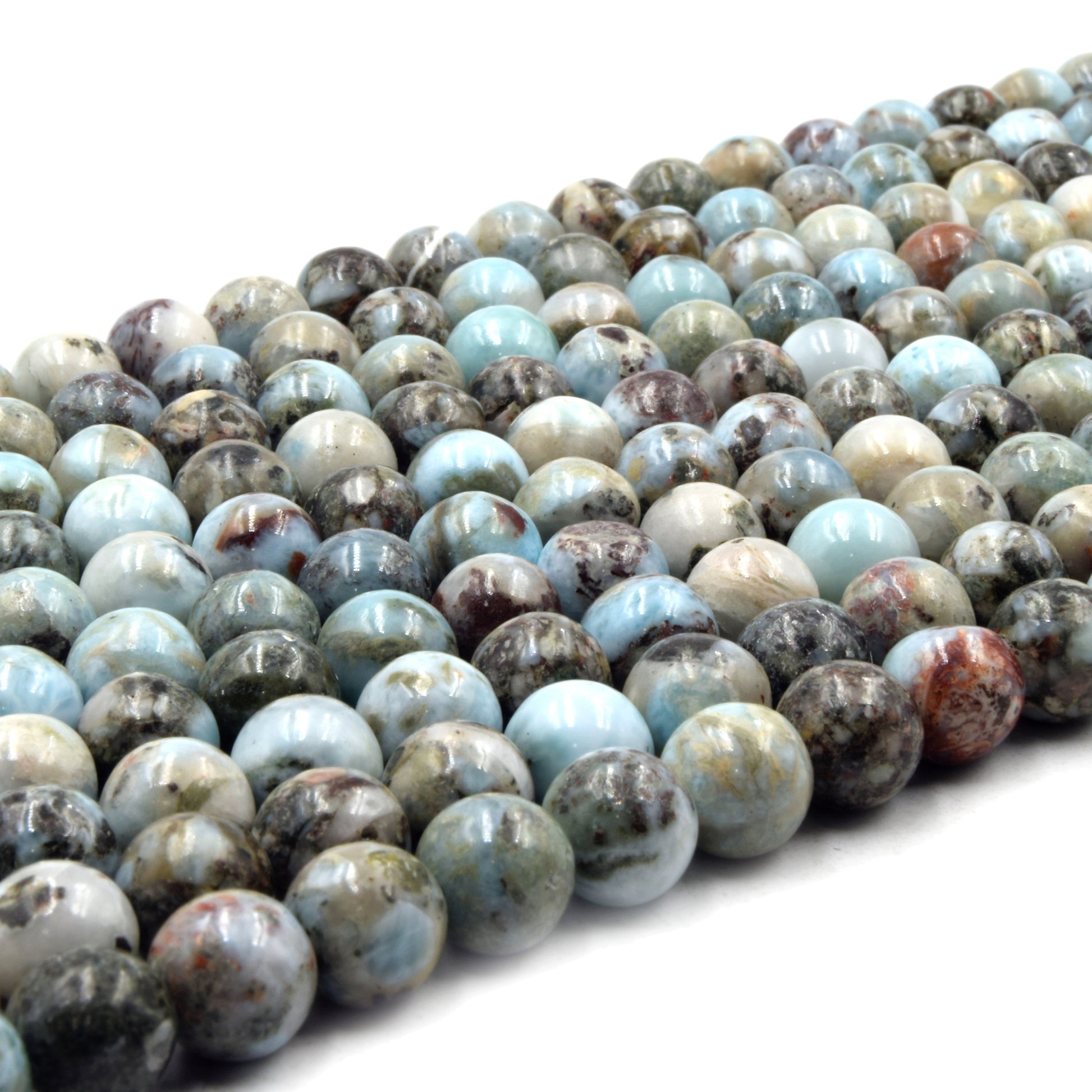 Larimar Beads | Smooth Larimar Round Beads | 6mm 8mm 10mm