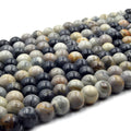 Picasso Jasper Beads | Smooth Gray Picasso Round Beads | 6mm 8mm 10mm | Loose Gemstone Beads