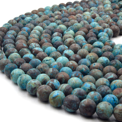 Blue Sky Calsilica Jasper Beads | Matte Round Calsilica Jasper Beads | 6mm 8mm 10mm | Loose Beads | Gemstone Beads by the Strand