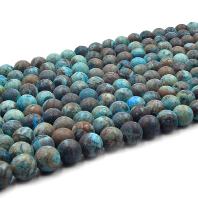 Blue Sky Calsilica Jasper Beads | Matte Round Calsilica Jasper Beads | 6mm 8mm 10mm | Loose Beads | Gemstone Beads by the Strand