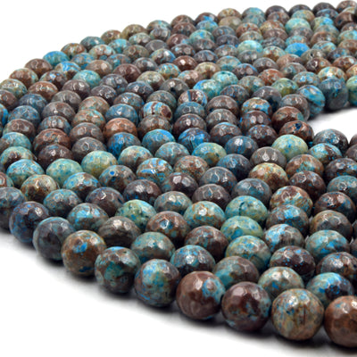 Blue Sky Calsilica Jasper Beads | Faceted Round Calsilica Jasper Beads | 6mm 8mm 10mm | Loose Gemstone Beads | Beads by the Strand