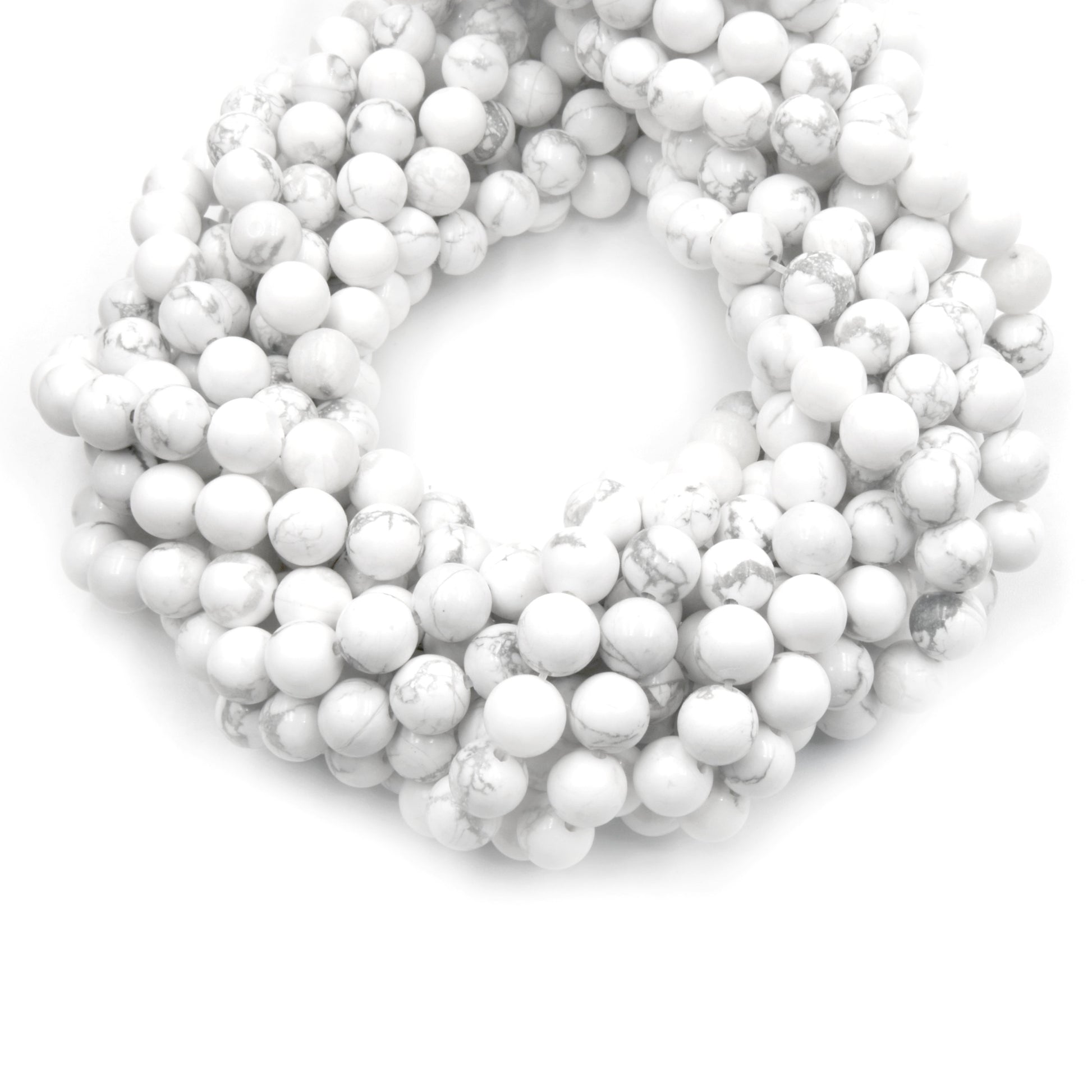 White Howlite Beads | Matte Round Natural Howlite Beads | 6mm 8mm 10mm 12mm | Bead Supplies