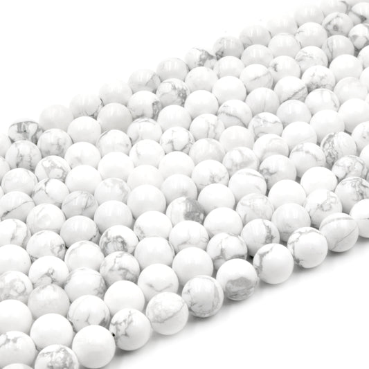 White Howlite Beads | Matte Round Natural Howlite Beads | 6mm 8mm 10mm 12mm | Bead Supplies