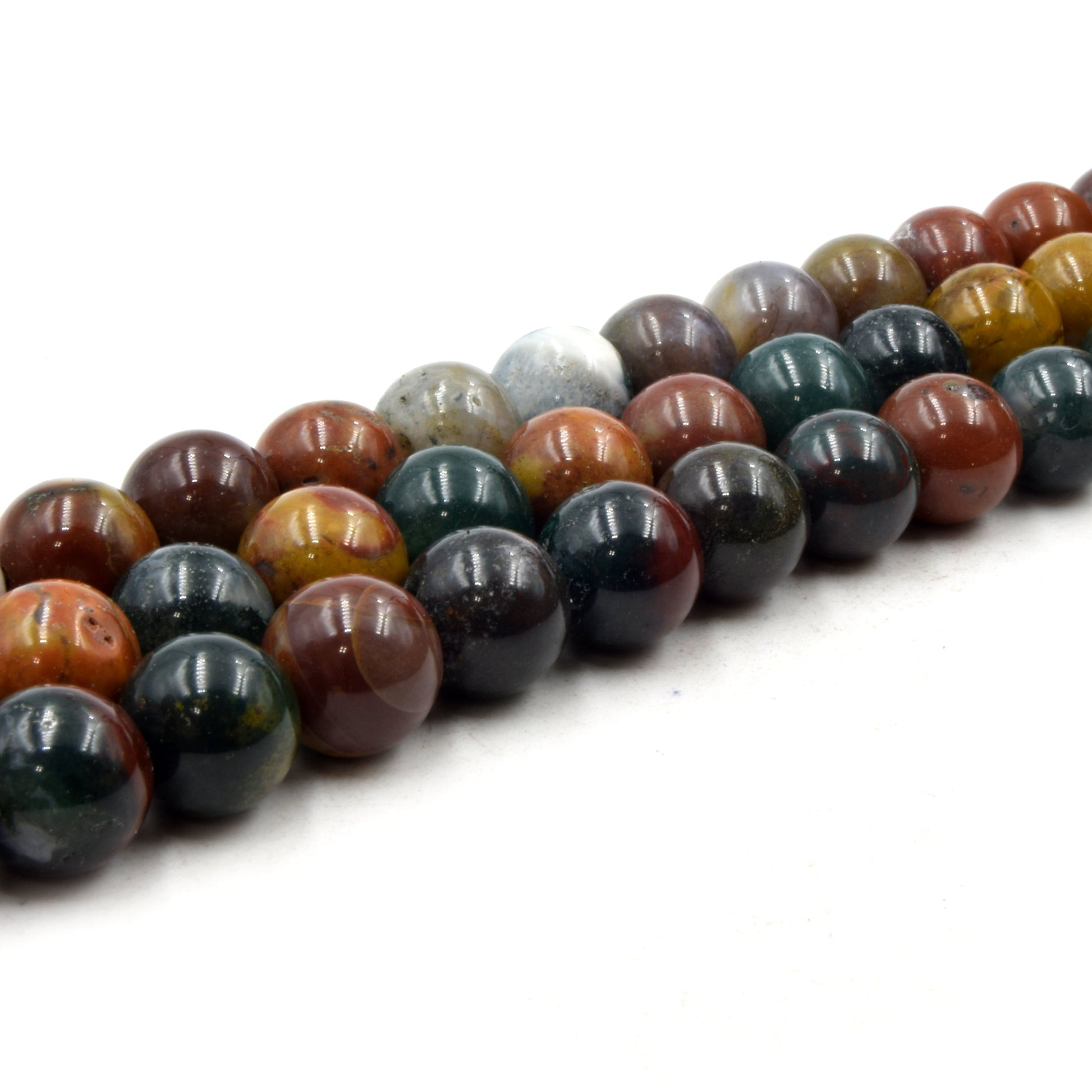 Natural Ocean Jasper Beads | UNENHANCED/UNTREATED 12mm Natural Smooth Glossy Ocean Jasper Round Beads
