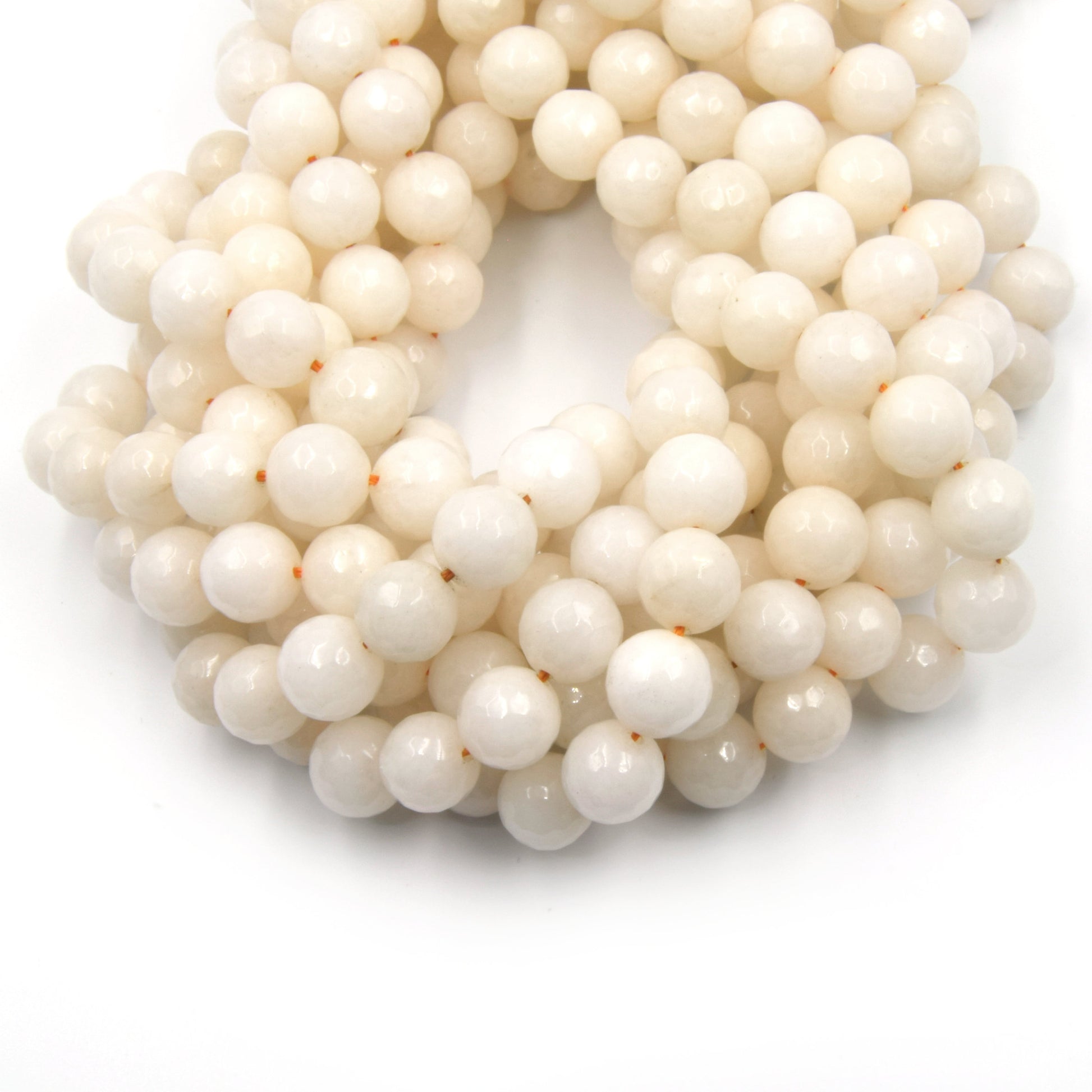 Faceted Jade Beads | 10mm Faceted Dyed Red Pink Orange Gray Blue Jade Round Beads with 1mm Holes - Sold by 15.5" Strands (~ 46 Beads)