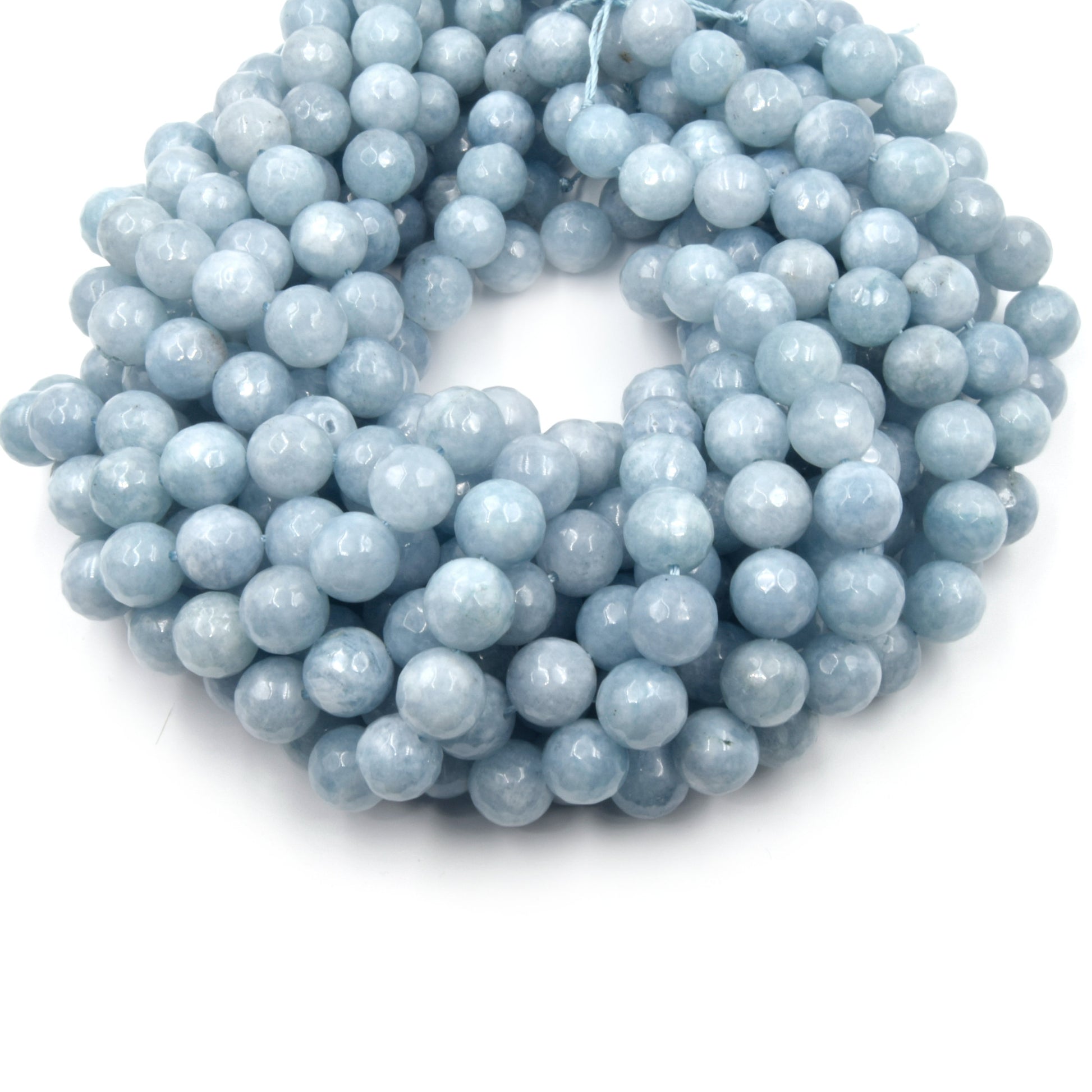Faceted Jade Beads | 10mm Faceted Dyed Red Pink Orange Gray Blue Jade Round Beads with 1mm Holes - Sold by 15.5" Strands (~ 46 Beads)
