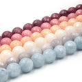 Faceted Jade Beads | 10mm Faceted Dyed Red Pink Orange Gray Blue Jade Round Beads with 1mm Holes - Sold by 15.5&quot; Strands (~ 46 Beads)