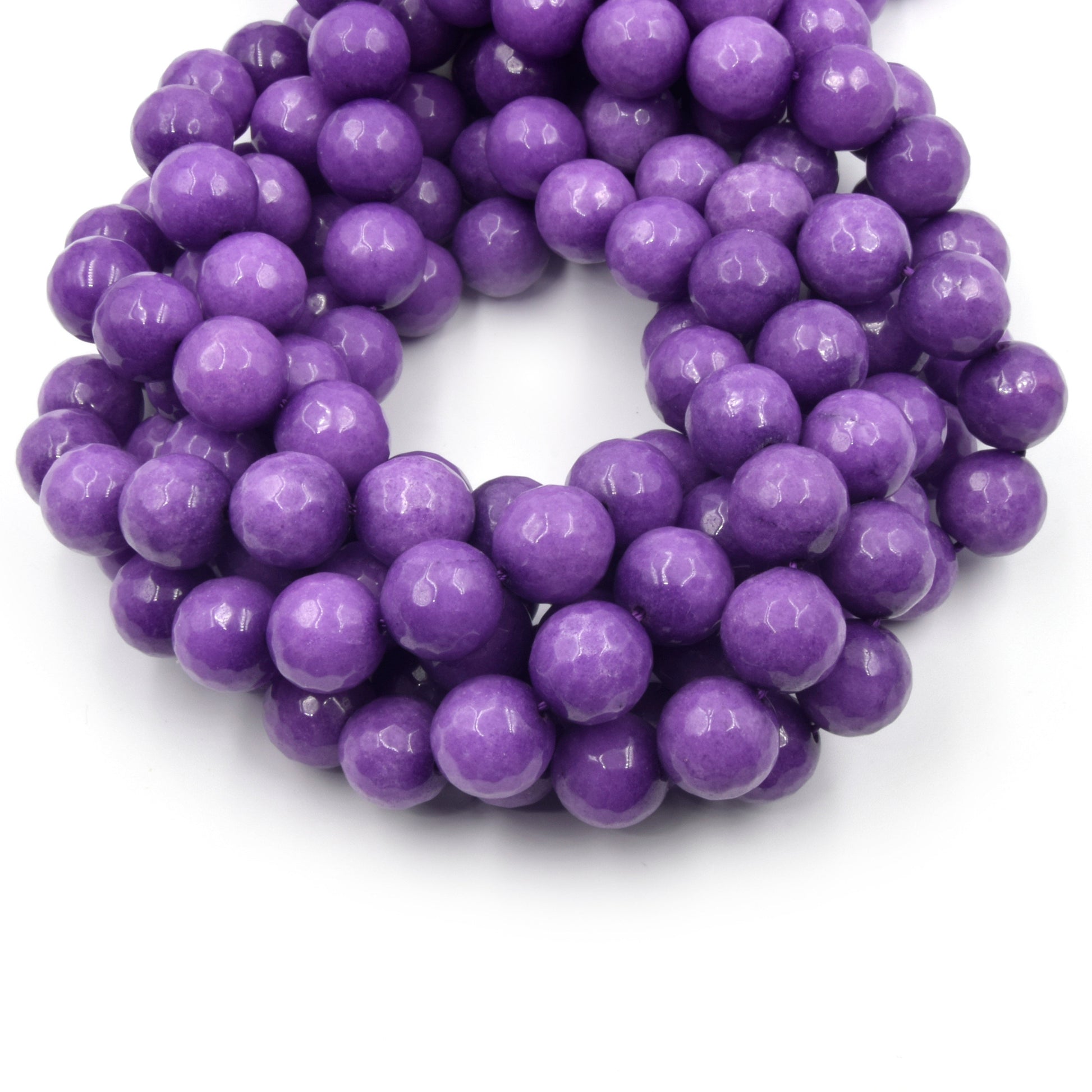 Faceted Jade Beads | 12mm Faceted Dyed Red Pink Orange Gray Blue Jade Round Beads with 1mm Holes - Sold by 15.5" Strands (~ 32 Beads)