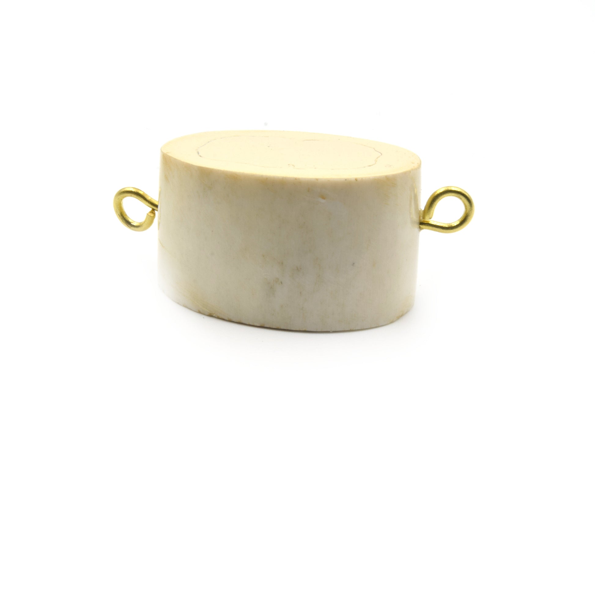 Bone Connectors | Thick Vertebrae Natural Ox Bone Connectors | 20mm x 28mm | White and Brown Connectors