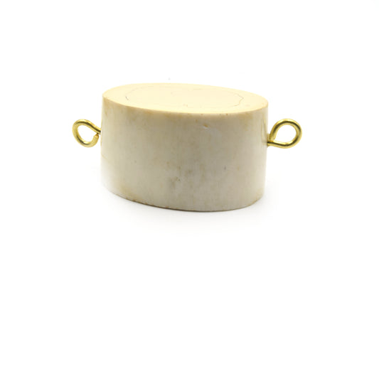 Bone Connectors | Thick Vertebrae Natural Ox Bone Connectors | 20mm x 28mm | White and Brown Connectors