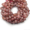 Strawberry Quartz Beads |  6mm, 8mm, 10mm  Smooth Round Beads | Gemstone Beads | Wholesale Beads