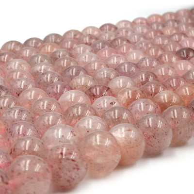Strawberry Quartz Beads |  6mm, 8mm, 10mm  Smooth Round Beads | Gemstone Beads | Wholesale Beads