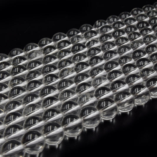 Clear Quartz Beads | Smooth Clear Quartz Round Beads | 6mm 8mm 10mm