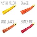 3" Faux Suede Tassel, All Colors, Orange, Blue, Brown, Yellow, Green, Pink, Purple, Sold Individually