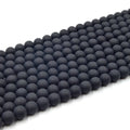 Black Agate Beads | Matte Black Agate Round Beads | 6mm 8mm 10mm 12mm