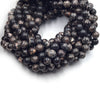 Sea Sediment Jasper Beads | Smooth Black Sea Sediment Jasper Round Beads | 6mm 8mm 10mm | Loose Beads | Gemstone Beads by the Strand