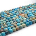 Sea Sediment Jasper Beads | Smooth Aqua Sea Sediment Jasper Round Beads | 6mm 8mm 10mm