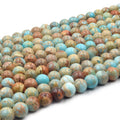 Sea Sediment Jasper Beads | Smooth Pale Blue Sea Sediment Jasper Round Beads | 6mm 8mm 10mm