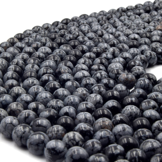Snowflake Obsidian Beads | 6mm 8mm 10mm