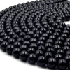 Black Onyx Beads | Smooth Black Onyx Round Beads | 6mm 8mm 10mm