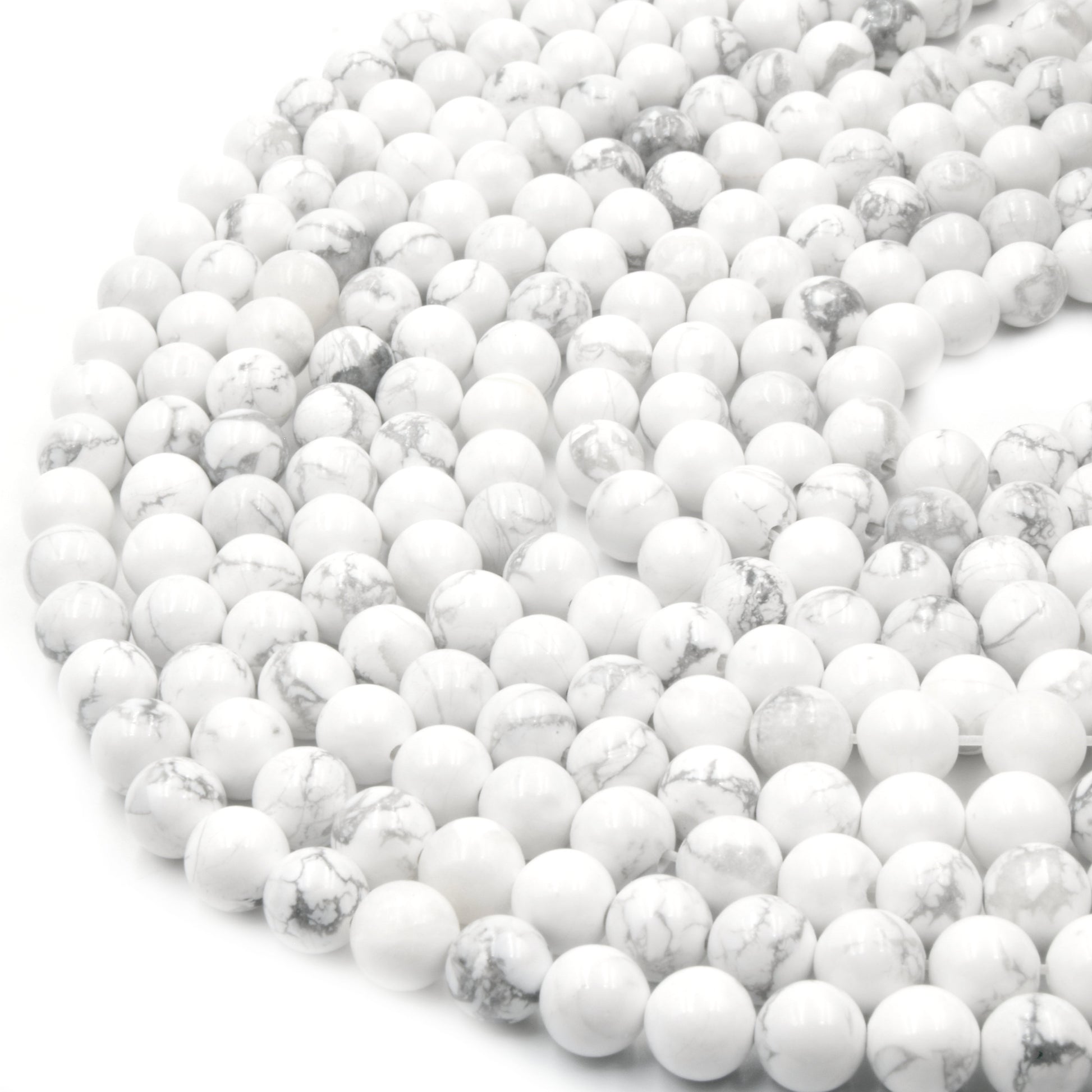 White Howlite Beads | Matte Round Natural Howlite Beads | 6mm 8mm 10mm 12mm | Bead Supplies