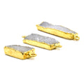 Druzy Connectors | Light Gray Rectangle Shaped Gold Electroplated Druzy Connectors | Three Sizes Available | Bracelet Connectors