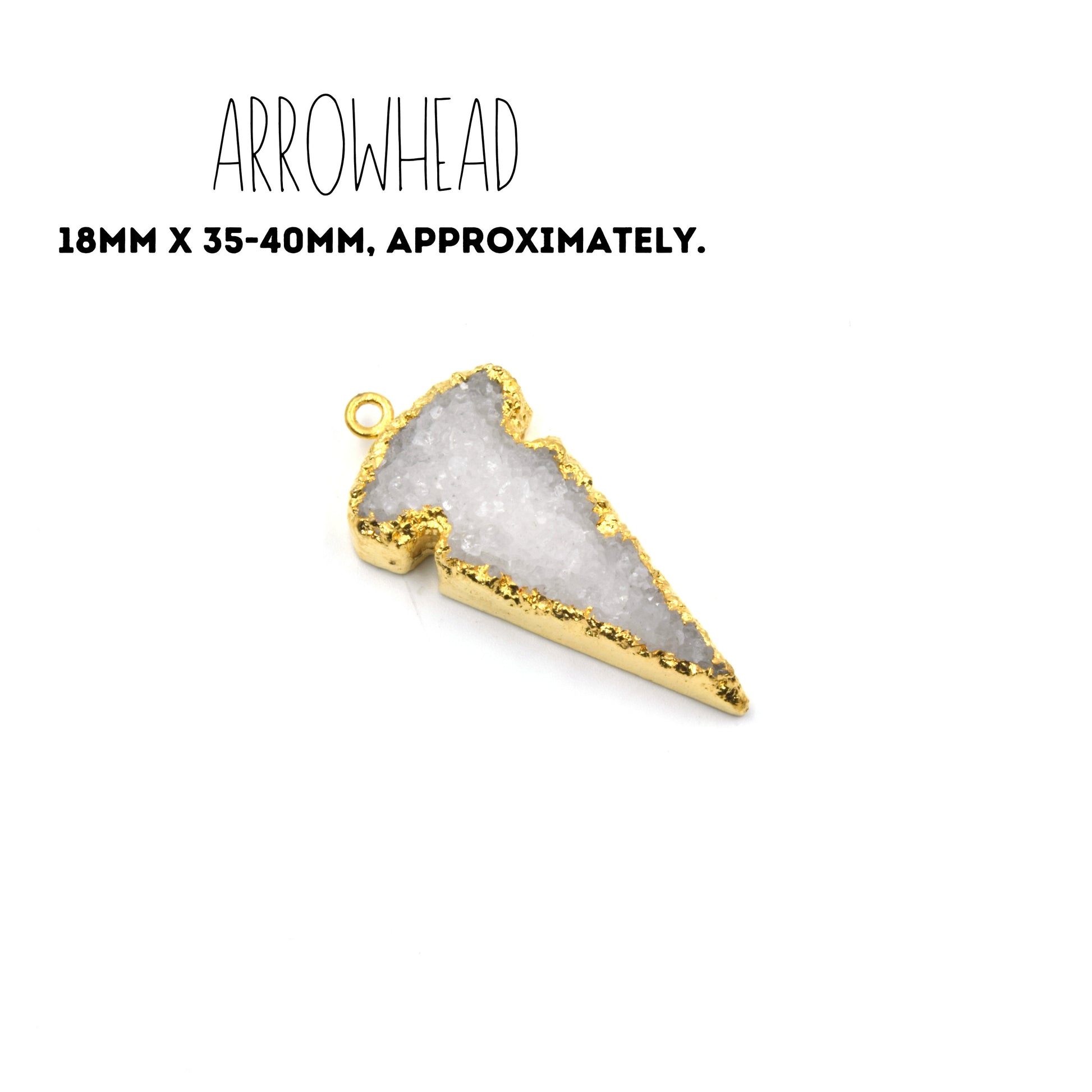 Druzy Pendants |  Electroplated White Light Gray Druzy Pendants | Clover, Flower, Rectangle, Arrowhead Pendant | Druzy Charms