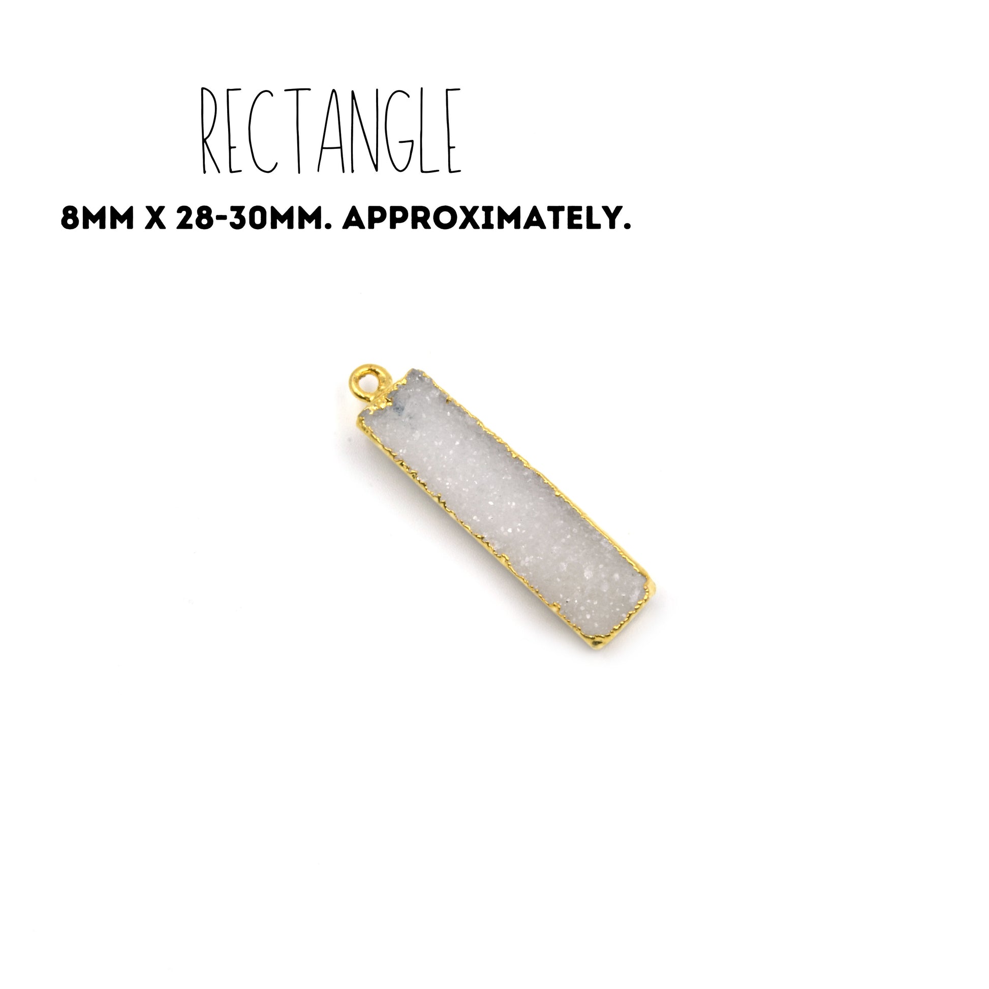 Druzy Pendants |  Electroplated White Light Gray Druzy Pendants | Clover, Flower, Rectangle, Arrowhead Pendant | Druzy Charms