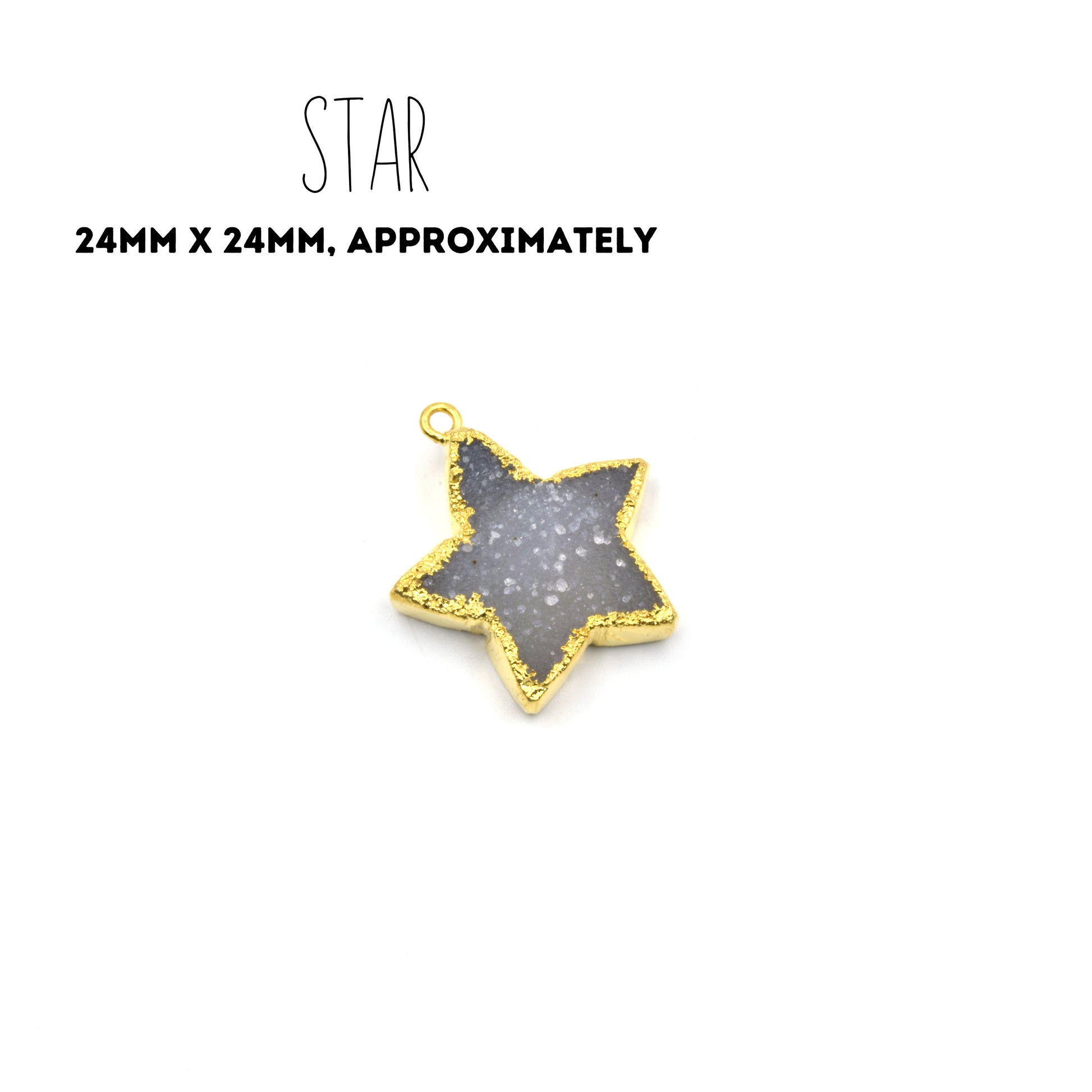 Druzy Pendants |  Electroplated White Light Gray Druzy Pendants | Clover, Flower, Rectangle, Arrowhead Pendant | Druzy Charms