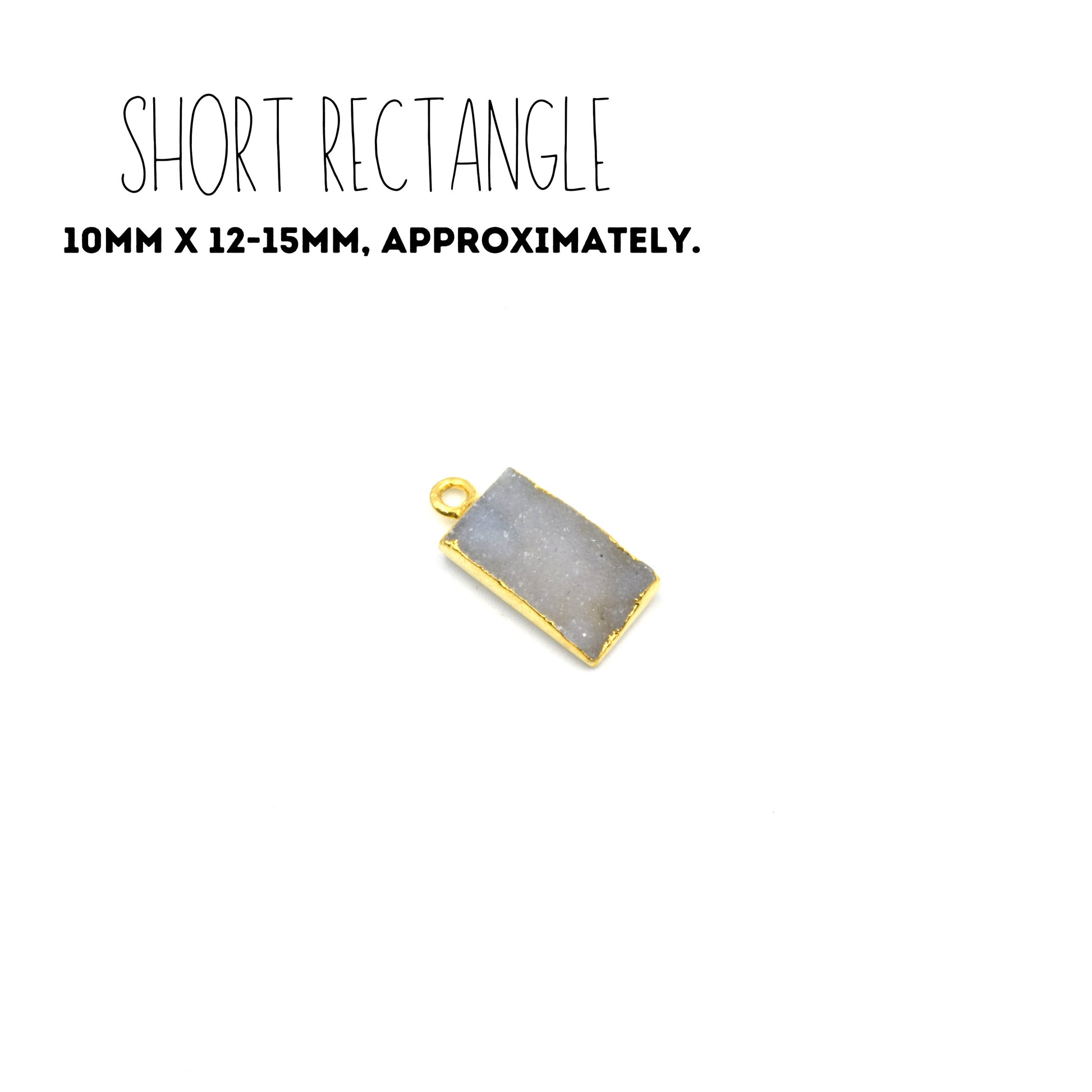 Druzy Pendants |  Electroplated White Light Gray Druzy Pendants | Clover, Flower, Rectangle, Arrowhead Pendant | Druzy Charms