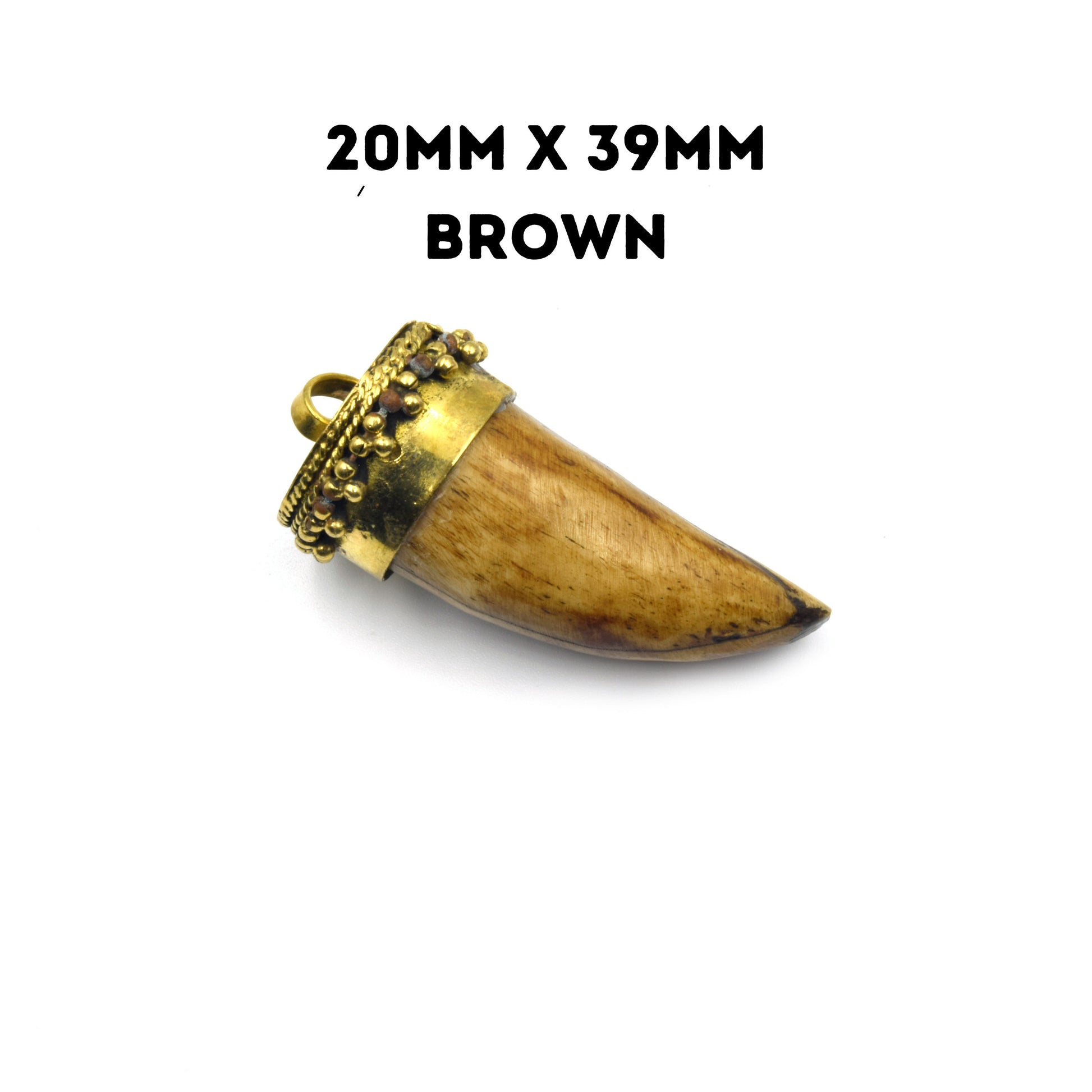 Bone Pendant | Mini Tusk/Claw Shaped Natural Ox Bone Pendant | Bone Charm | White, Brown | Multiple Sizes Available