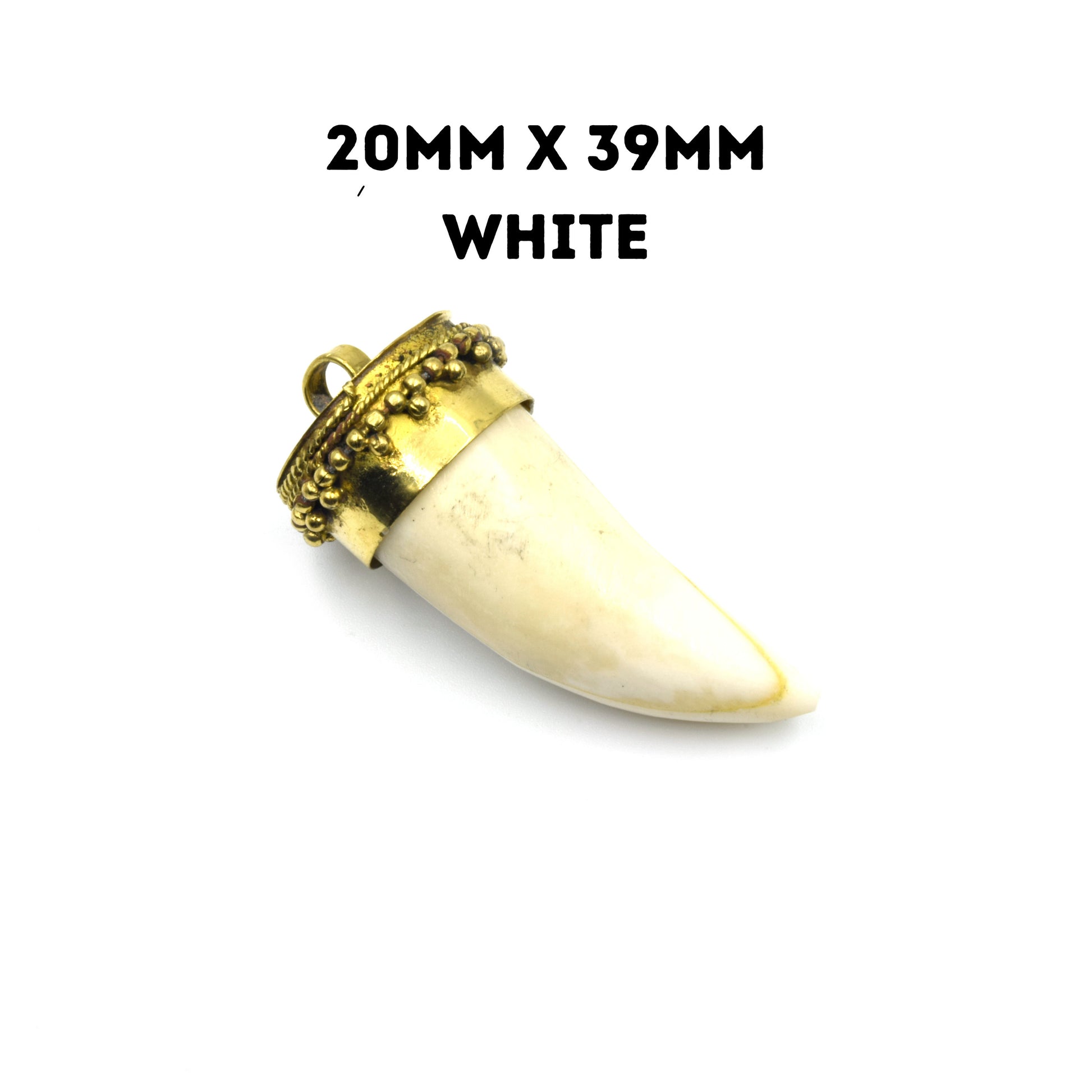 Bone Pendant | Mini Tusk/Claw Shaped Natural Ox Bone Pendant | Bone Charm | White, Brown | Multiple Sizes Available