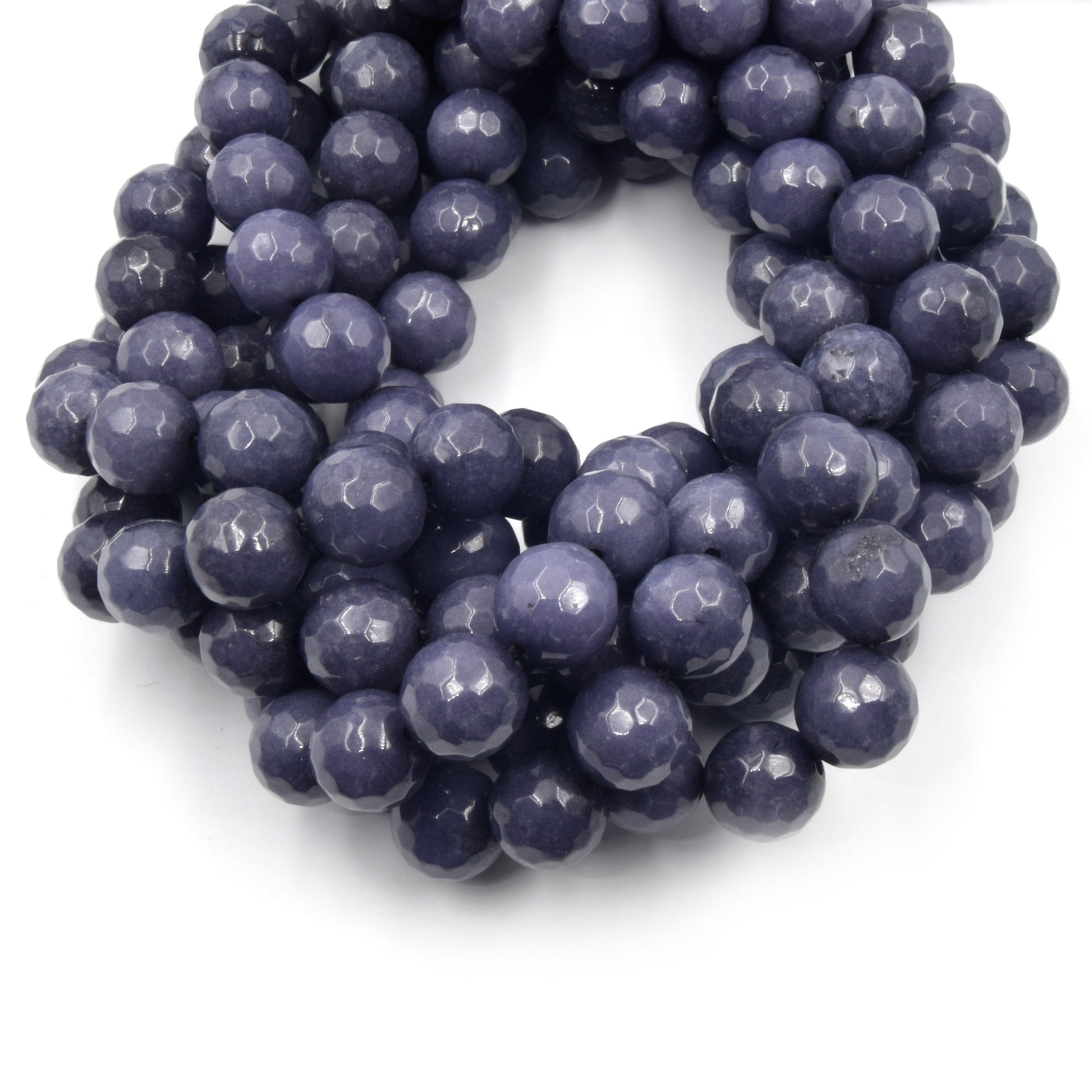 Faceted Jade Beads | 12mm Faceted Dyed Red Pink Orange Gray Blue Jade Round Beads with 1mm Holes - Sold by 15.5" Strands (~ 32 Beads)
