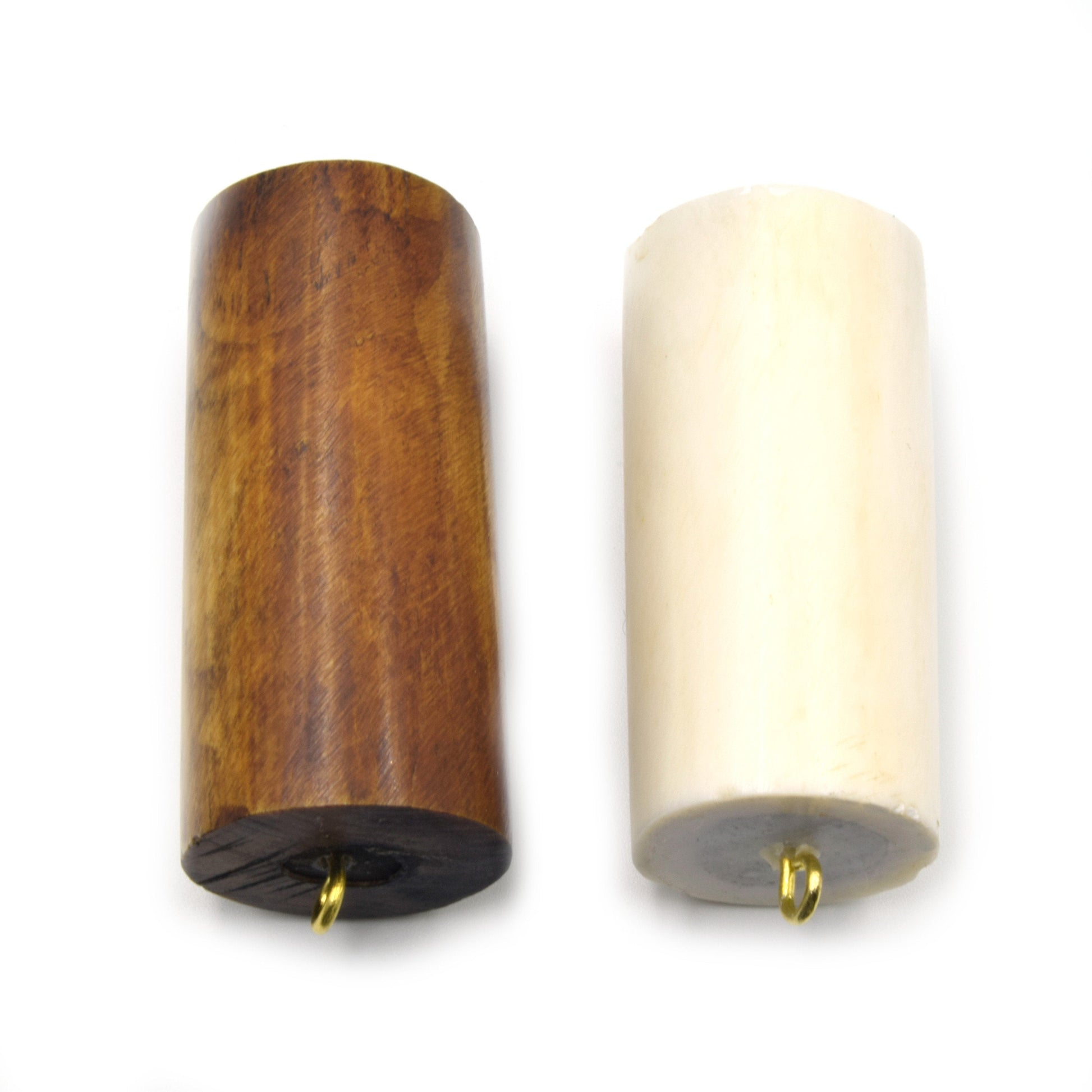 Bone Connectors | Thick Cylindrical Natural Ox Bone Connectors | 20mm x 45mm | White and Brown Connectors