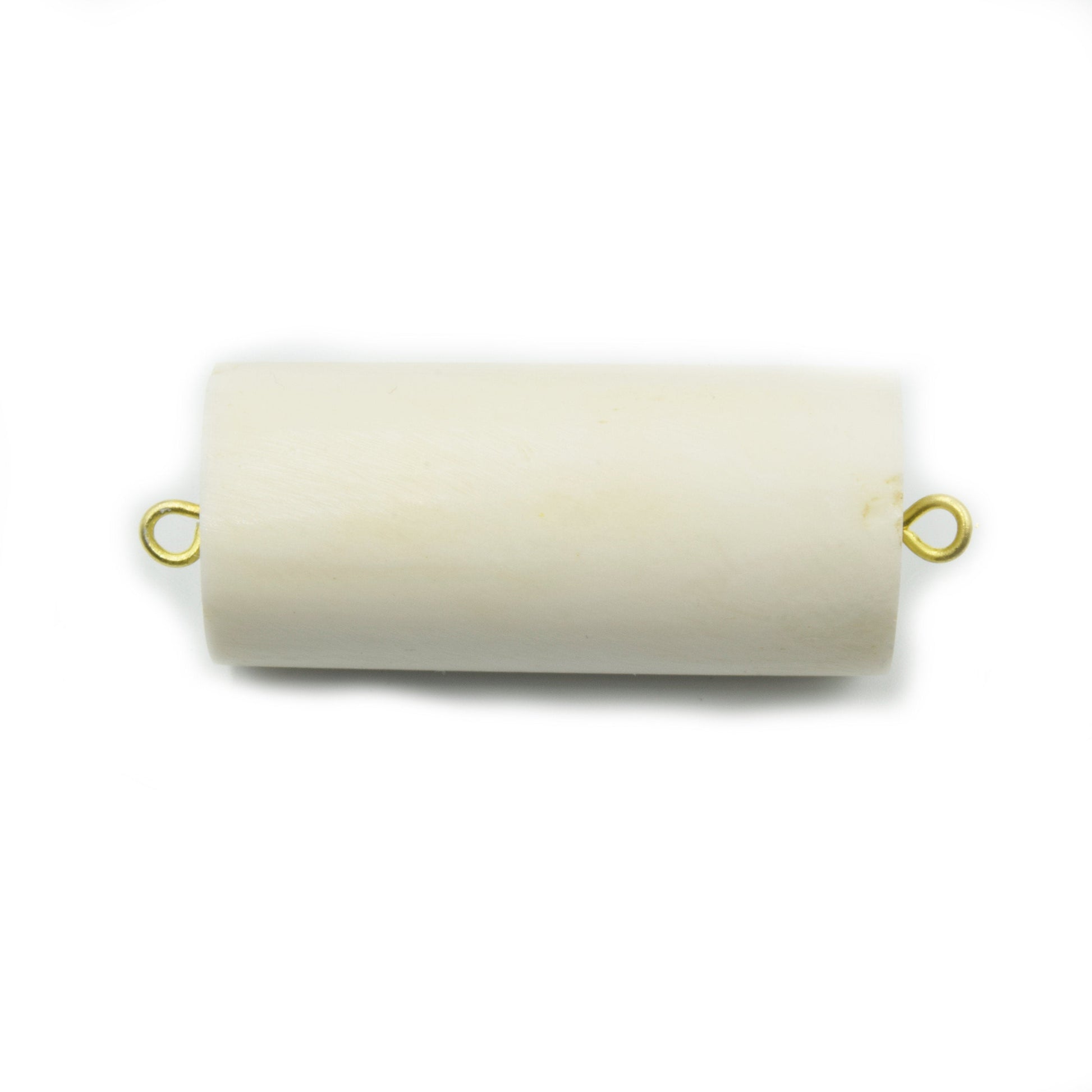 Bone Connectors | Thick Cylindrical Natural Ox Bone Connectors | 20mm x 45mm | White and Brown Connectors