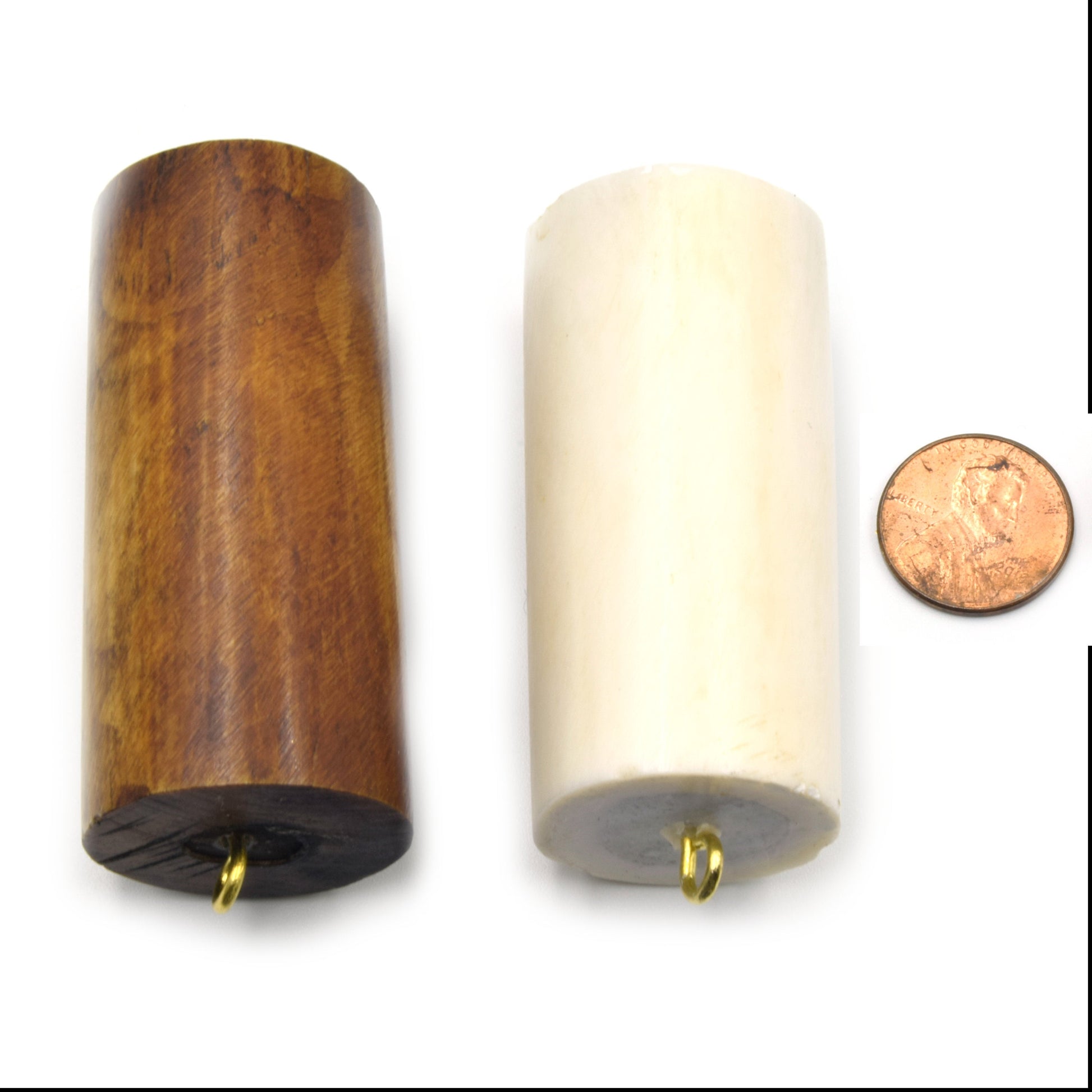 Bone Connectors | Thick Cylindrical Natural Ox Bone Connectors | 20mm x 45mm | White and Brown Connectors