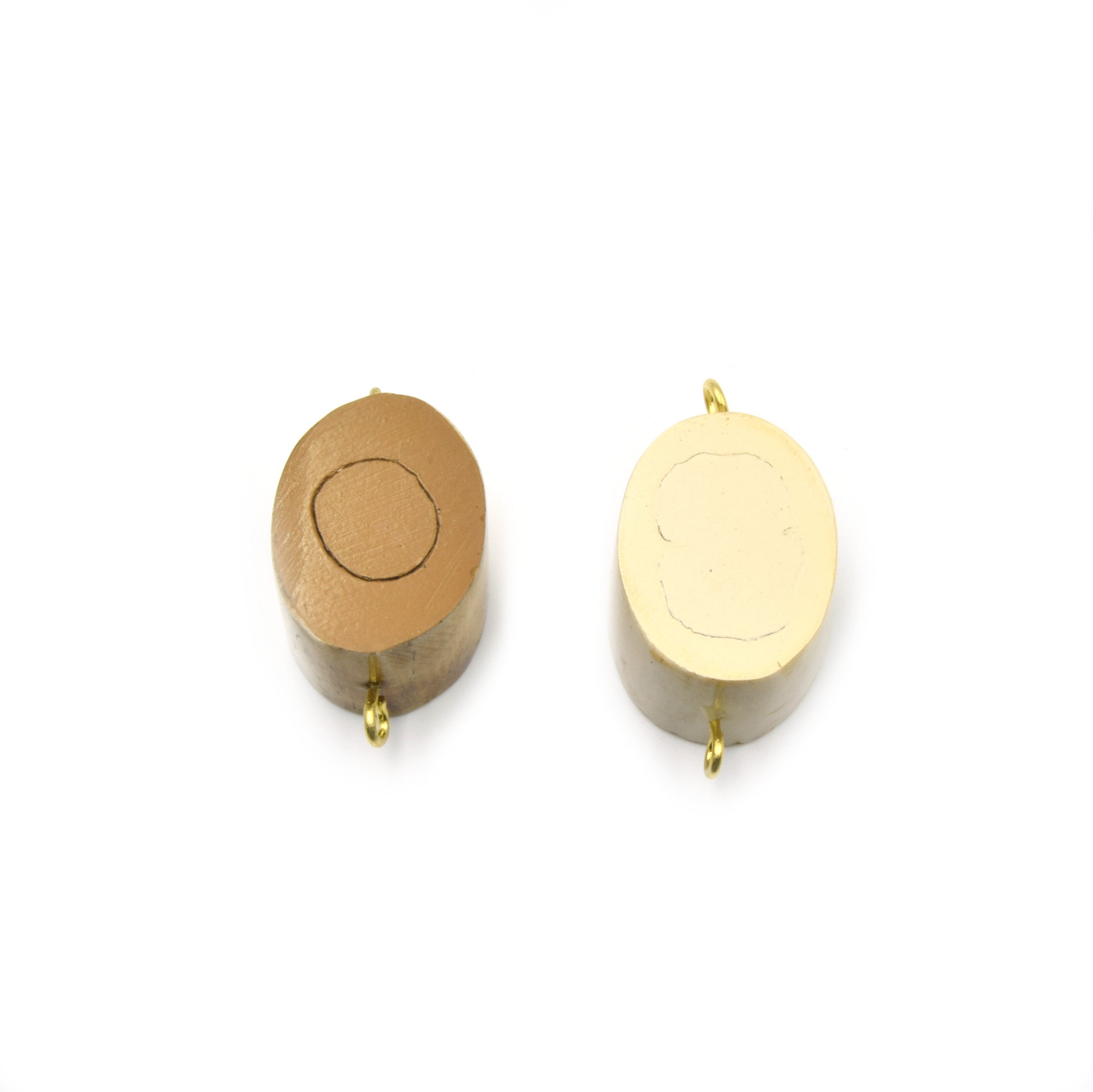 Bone Connectors | Thick Vertebrae Natural Ox Bone Connectors | 20mm x 28mm | White and Brown Connectors