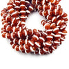 Tibetan Agate Beads | Dzi Beads | Dyed Faceted Red with White Striped  Round Gemstone Beads -8mm Available