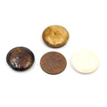 Ox Bone Cabochons | Round Natural Ox Bone Cabochons | 20mm x 20mm - 5mm Dome Height | White, Light Brown, Dark Brown