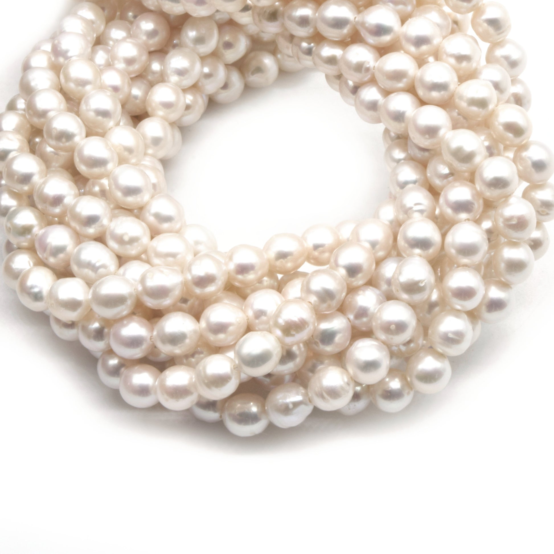 Freshwater Pearl Beads | 5.5mm-6mm High Quality Off White Off Round Pearls