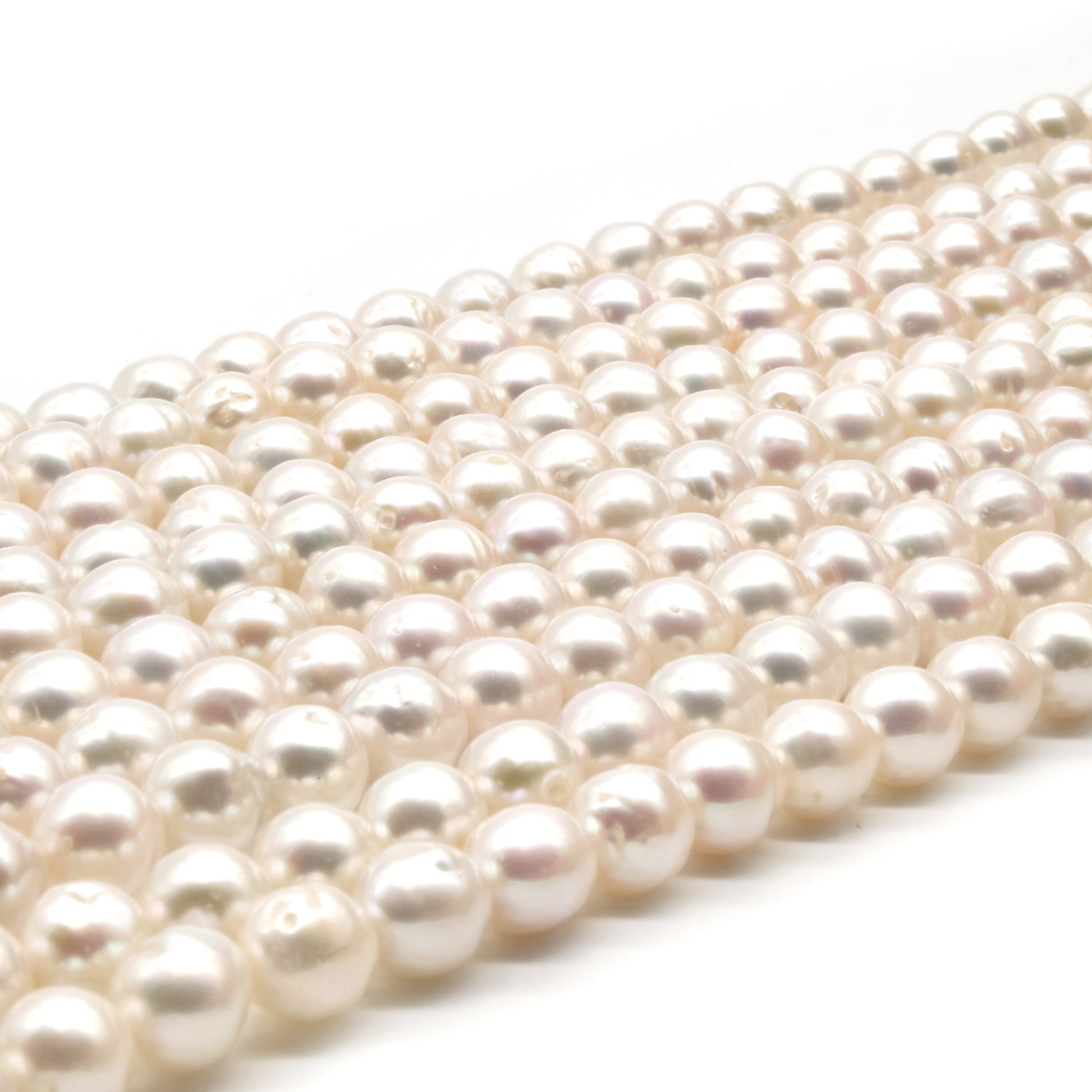 Freshwater Pearl Beads | 5.5mm-6mm High Quality Off White Off Round Pearls