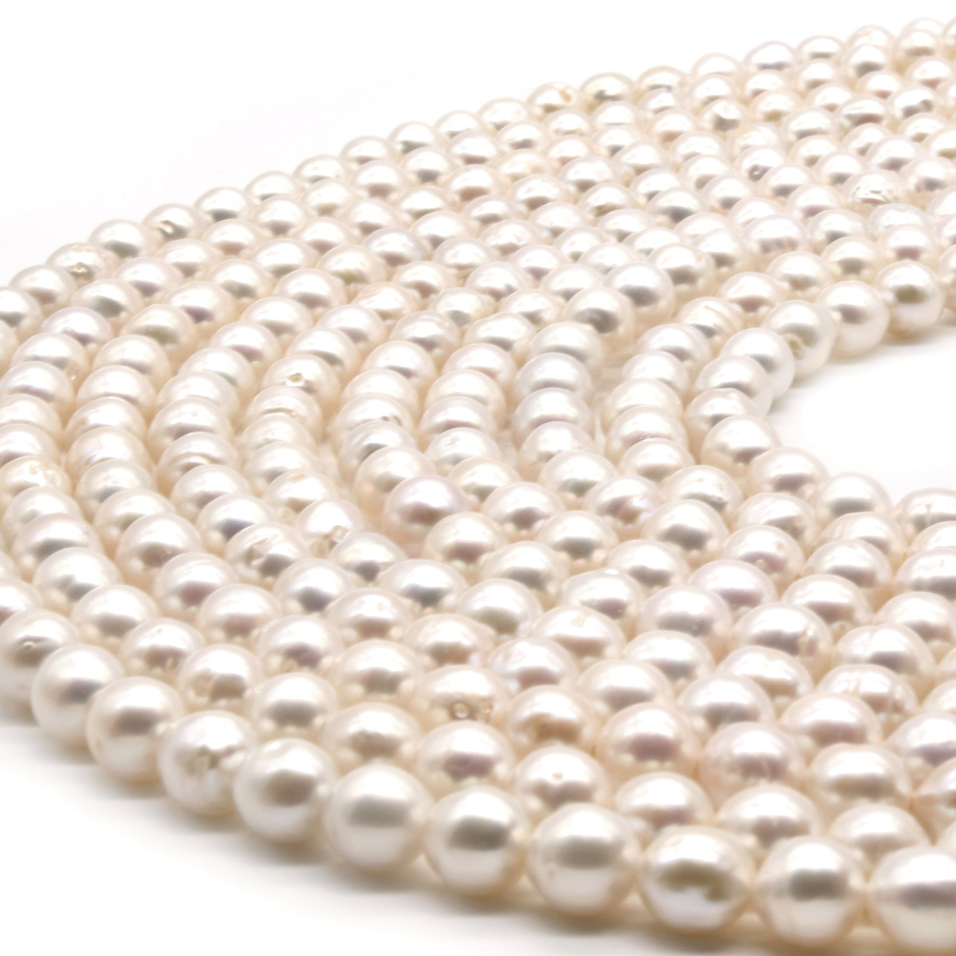 Freshwater Pearl Beads | 5.5mm-6mm High Quality Off White Off Round Pearls