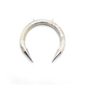 Bone Crescent Pendant | Silver Foiled Crescent Shaped Natural Ox Bone with Double Silver Bails | White, Brown, Black and White Crescents