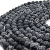 Matte Black Snowflake Obsidian Beads | 4mm 6mm 8mm 10mm