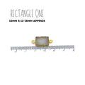 Druzy Connectors | Light Gray Rectangle Shaped Gold Electroplated Druzy Connectors | Three Sizes Available | Bracelet Connectors