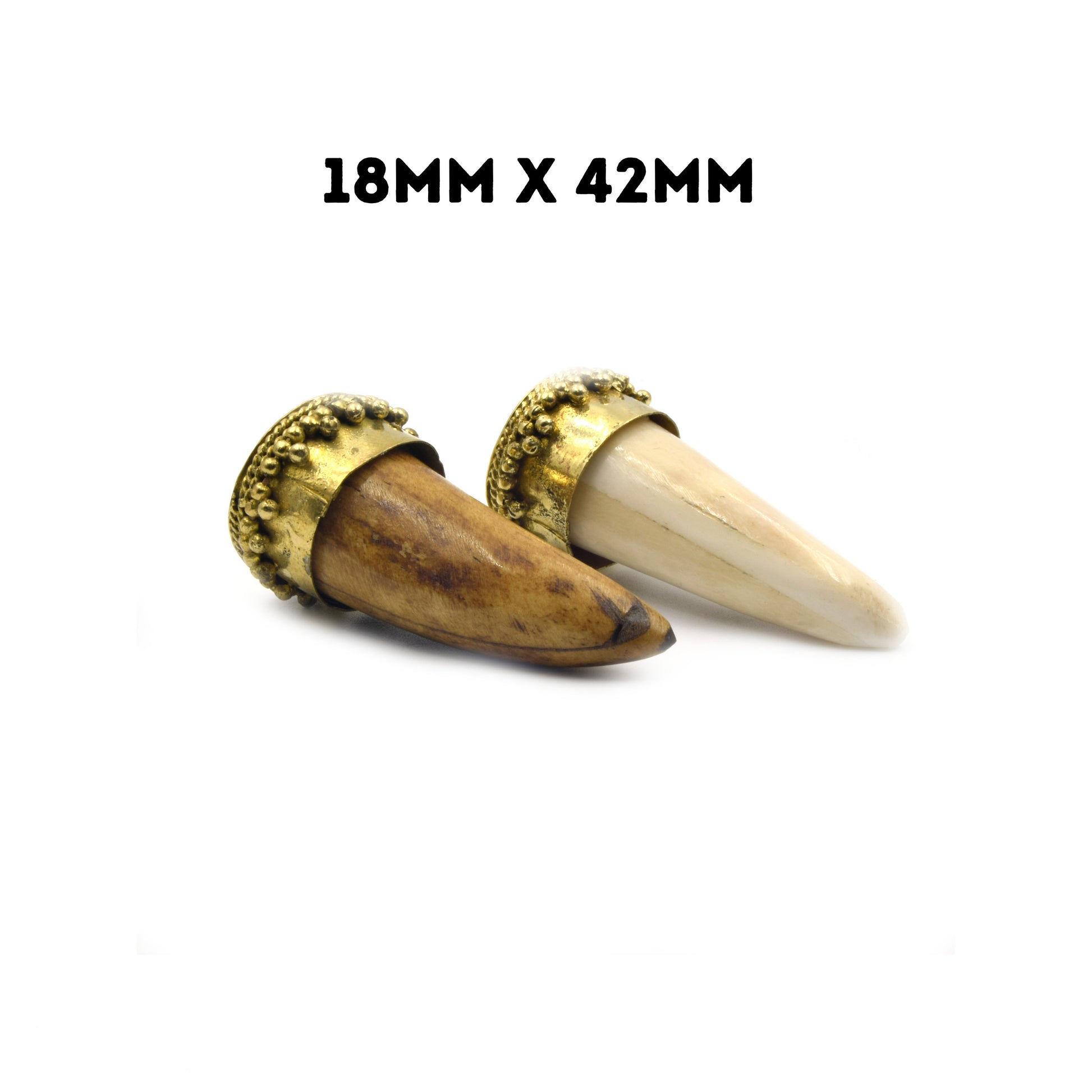 Bone Pendant | Mini Tusk/Claw Shaped Natural Ox Bone Pendant | Bone Charm | White, Brown | Multiple Sizes Available