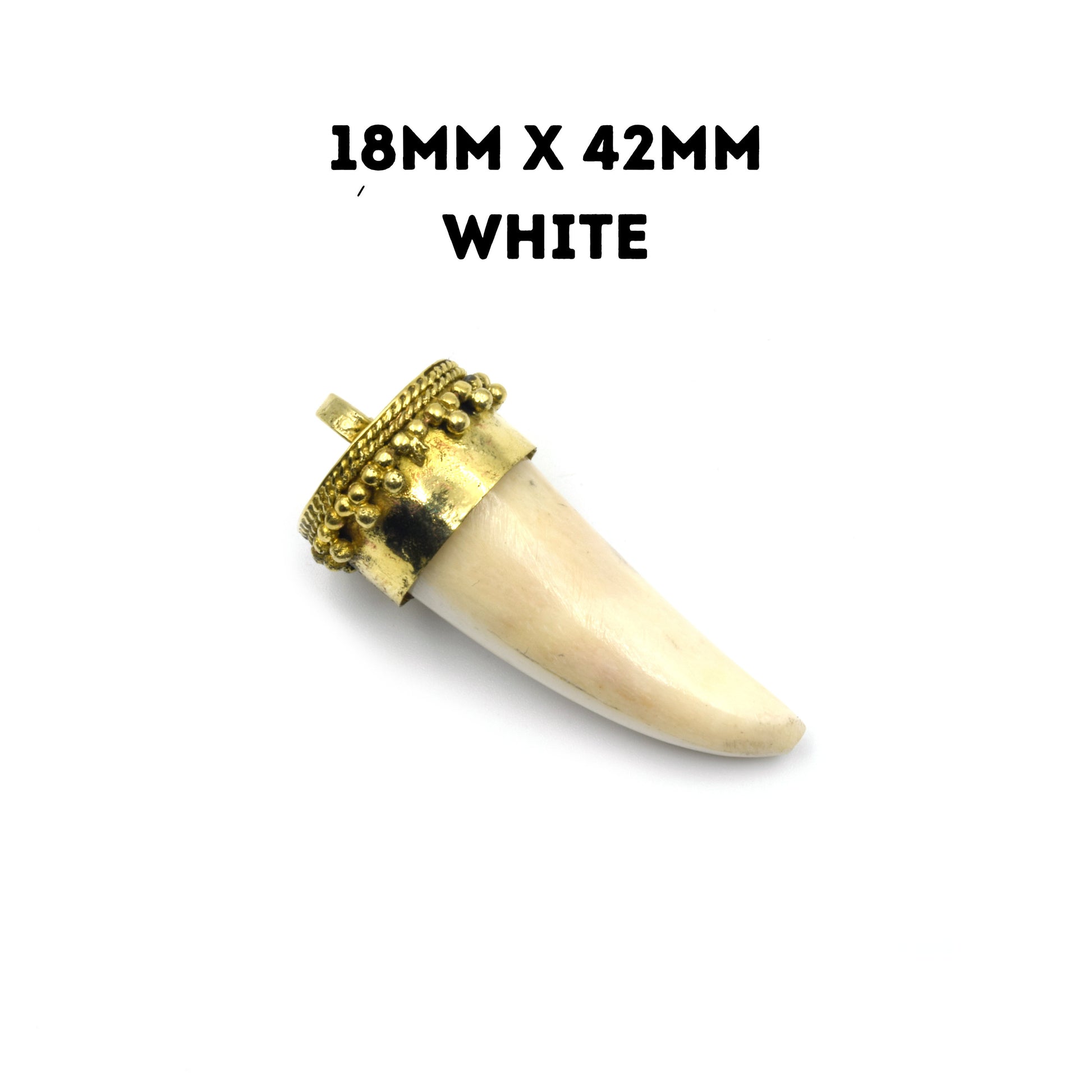 Bone Pendant | Mini Tusk/Claw Shaped Natural Ox Bone Pendant | Bone Charm | White, Brown | Multiple Sizes Available