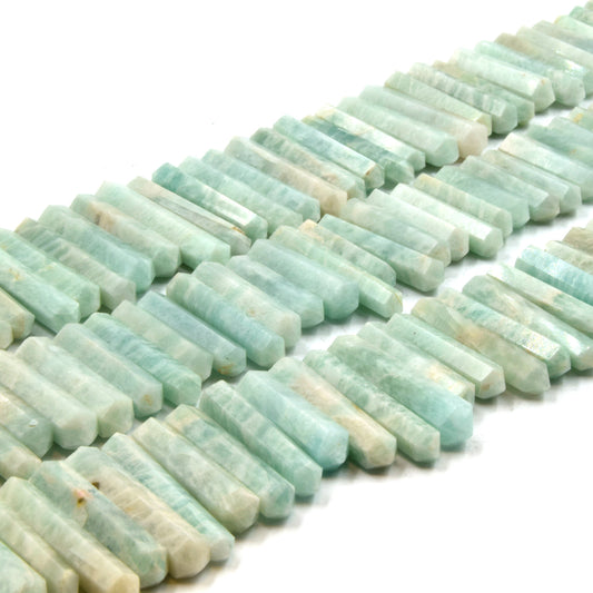 Amazonite Beads | Hand Cut Indian Gemstone | Faceted Point Pendulum Shaped Beads | High Quality Amazonite | Loose Gemstone Beads